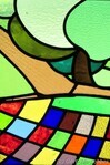 Glas in lood, bollenvelden.
<br/>
Gert-Jan Lobbes, 2016